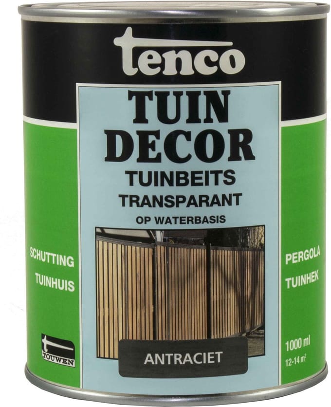 Tenco tuindecor beits transparant antraciet - 1 liter - Verfhal.nl