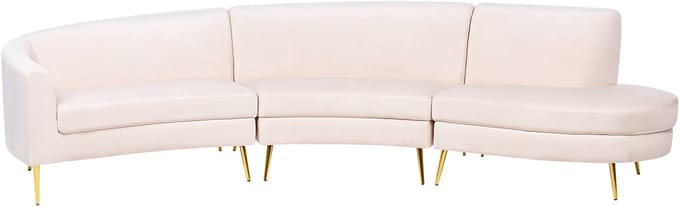 MOSS - 4-zitsbank - Lichtbeige - Fluweel