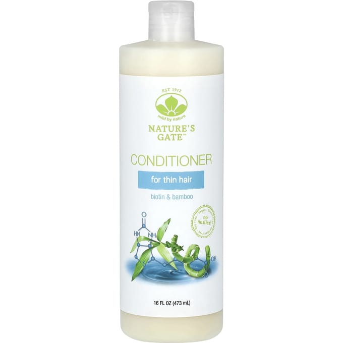 Doux par nature, (La porte de la nature), Après-shampoing à la biotine et au bambou, pour cheveux fins, 473 ml (473ml) white