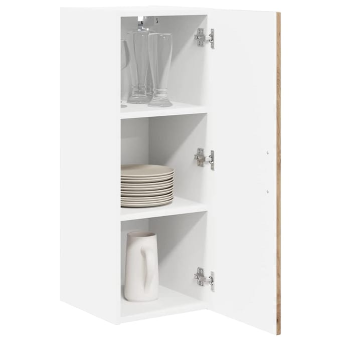 vidaXL - Wandkast - LUCCA - 2 - st - Artisanaal - eiken - Bewerkt - hout