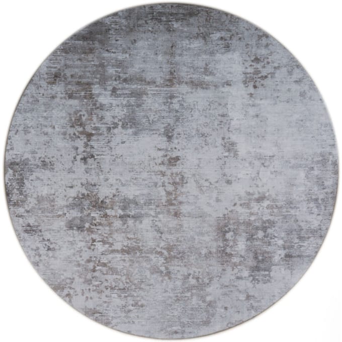 Vloerkleed Yara Silver ø120 cm - Vintage Design Vloerkleed met Verweerd Patroon