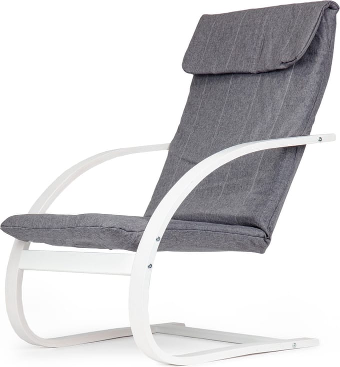 Schommelstoel - 96x67x76 cm - grijs wit