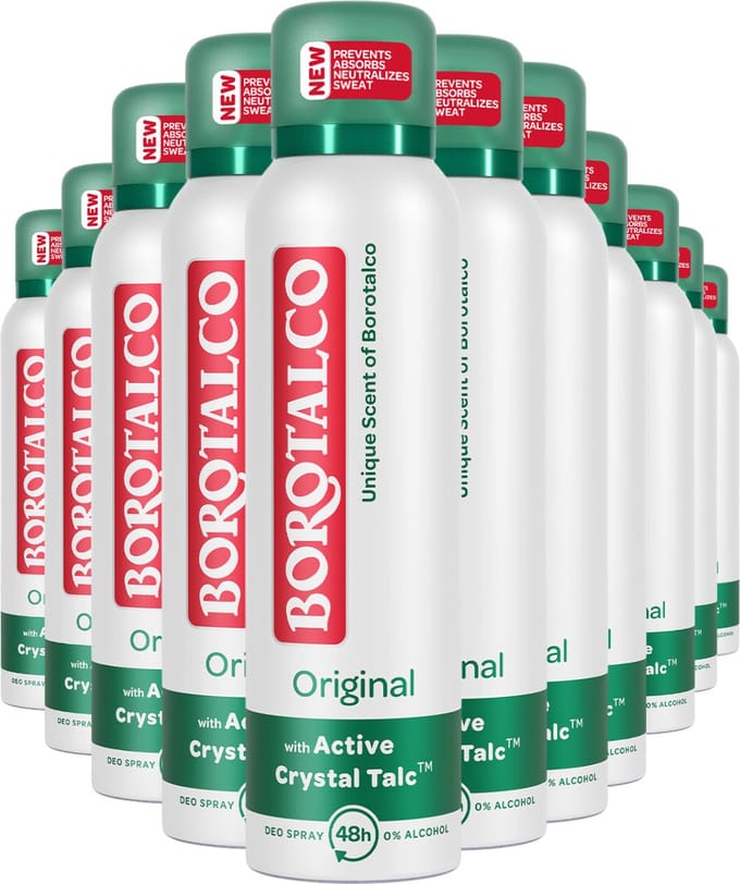 Borotalco Original spray - 12 stuks - voordeelverpakking