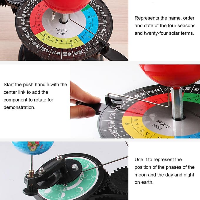 DIY Zonnestelsel Model Globe Aarde Zon Maan Orbitarium Educatief Leermiddel veelkleurig