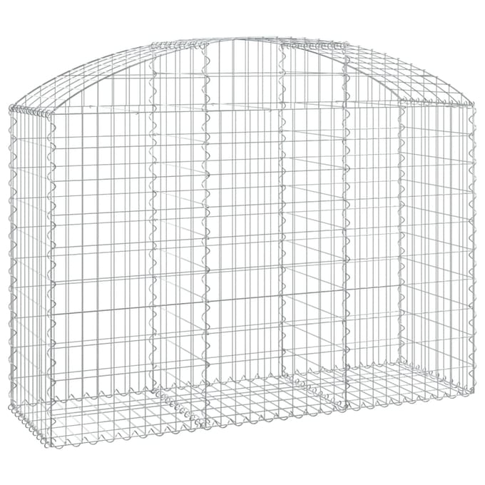 vidaXL - Schanskorf - gewelfd - 150x50x100/120 - cm - gegalvaniseerd - ijzer