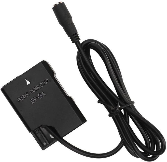 Allecto - Dummy Batterij - DC-koppeling - Geschikt voor Nikon-camera's - Adapterset type C - Voeding voor D5600 D3300 D3500 D5100 D5500