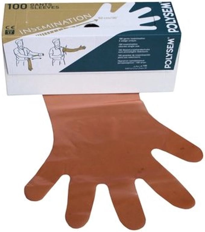 Excellent wegwerphandschoenen Vet Oranje - 100 stuks - 92 cm