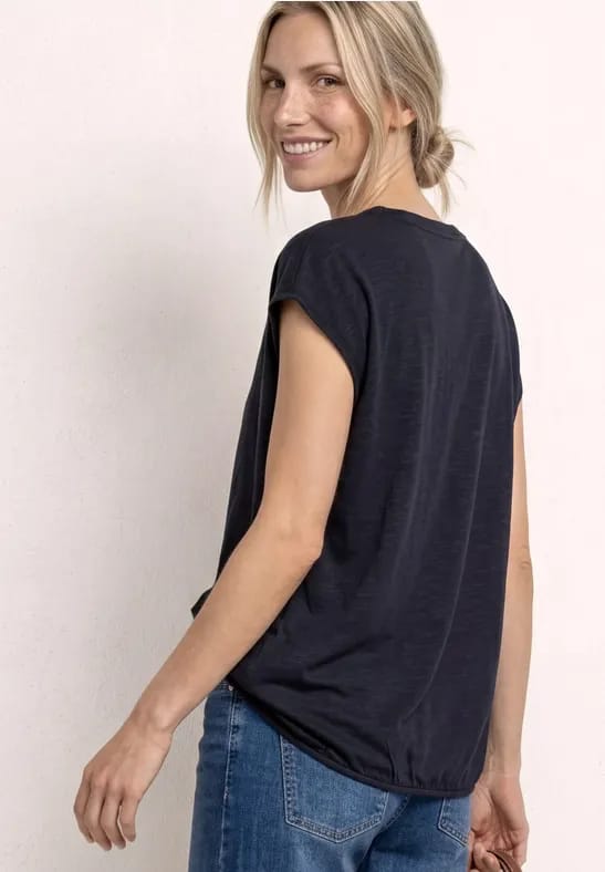 Shirt met losse schouders en gespleten hals