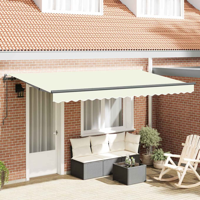 vidaXL - Uitschuifbare - luifel - Crème - 350 - x - 200 - cm - Stof