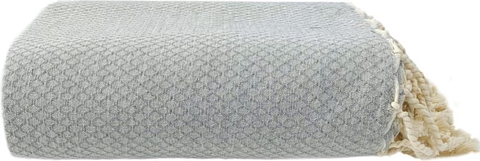 Lantara Plaid Katoen Ottoman - Licht Grijs - 190x300cm
