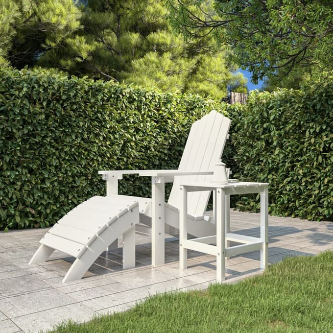 vidaXL - Tuintafel - Adirondack - 38x38x46 - cm - HDPE - wit