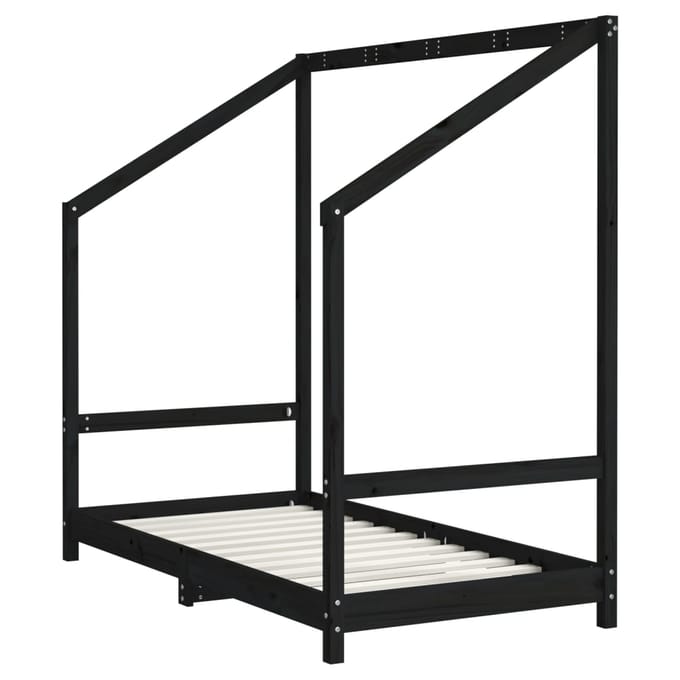 vidaXL - Kinderbedframe - 80x160 - cm - massief - grenenhout - zwart