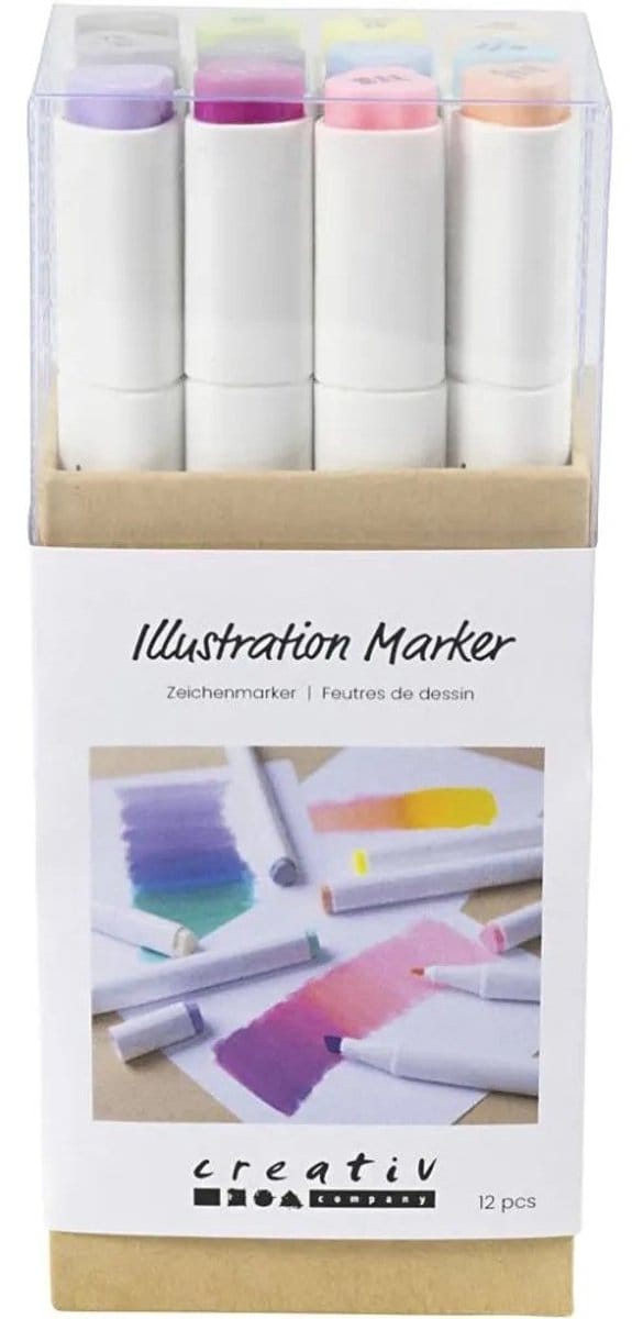 CC Alcoholmarker Pastelkleuren, 12 stuk