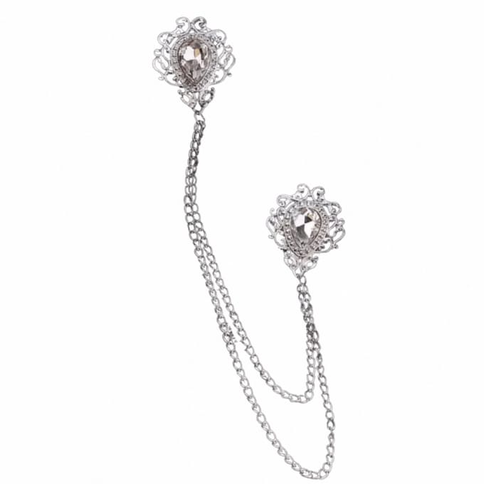 Kraag speld-Wit-Ketting-Metaal - Charme Bijoux