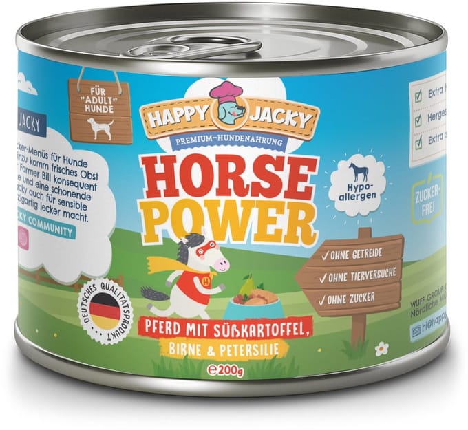 HAPPY JACKY Mono 6x200gD - Paard met zoete aardappel, peer & peterselie