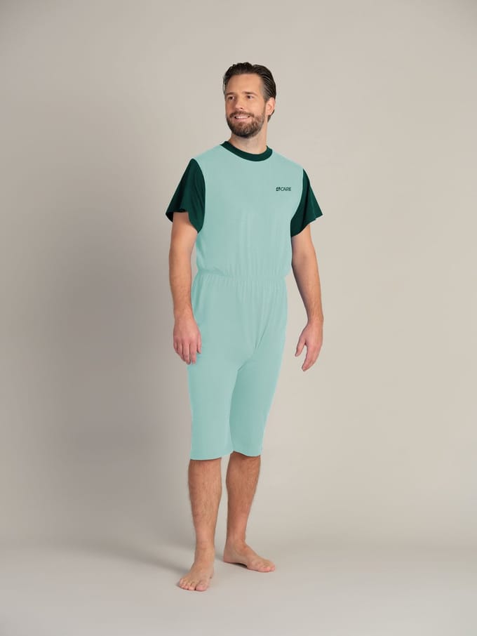 Jersey hansop | Rugritssluiting | Korte mouw | Korte pijpen  | Lichtgroen| M