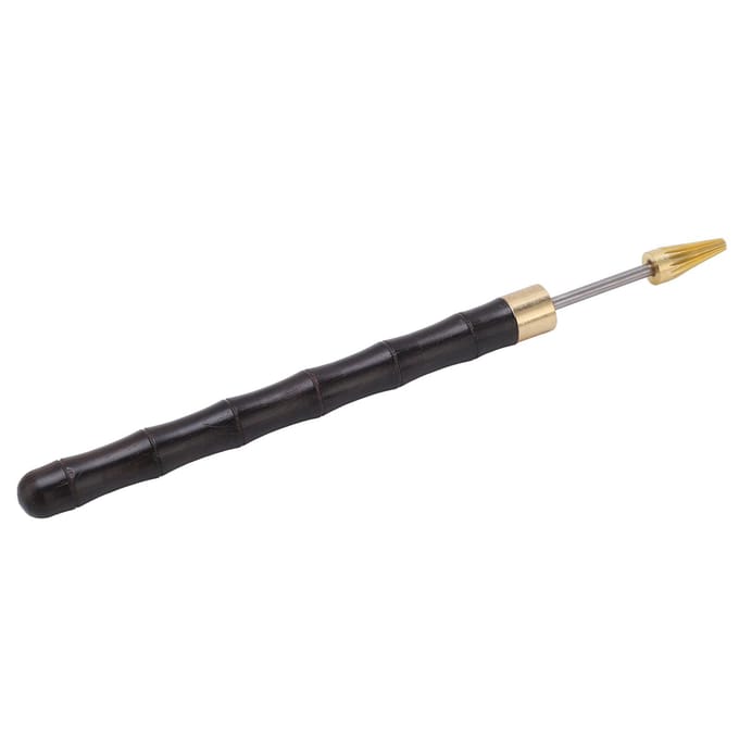 Stylo Teinture Bord Cuir Rouleau Teinture Bord Acier Inoxydable avec Manche en Bois de Santal Stylo Teinture Cuir pour black