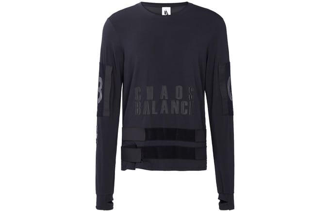 Nike Co-Branded Letter Print Crew Neck Lange Mouw T-Shirt Heren Tops Zwart BV7133-010 XS black
