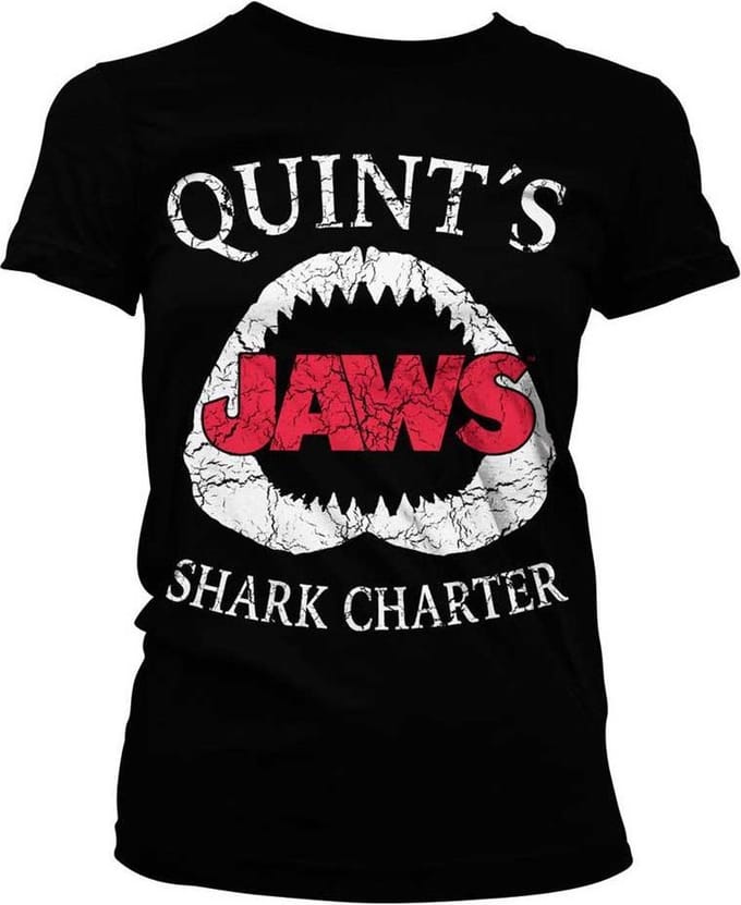 Jaws Dames Tshirt -S- Quint's Shark Charter Zwart