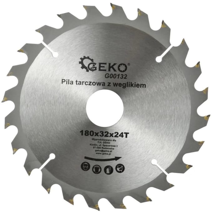 GEKO Zaagblad - Cirkelzaag - Tungsten Carbide - 180 mm - 24 Tanden