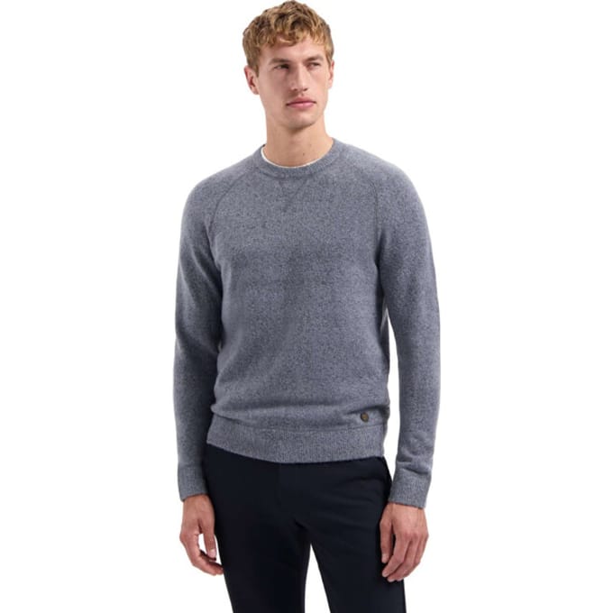 No Excess Pullover Crewneck Soft Wool Blend Washed Blue Größe: S | Pullover Outlet | Herren | Blau
