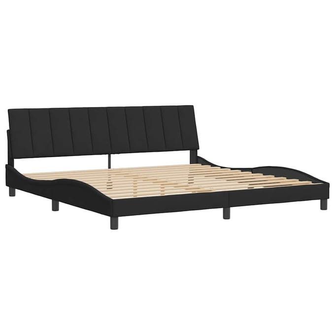 vidaXL - Bedframe - zonder - matras - "Hanko" - 200x200 - cm - fluweel - zwart