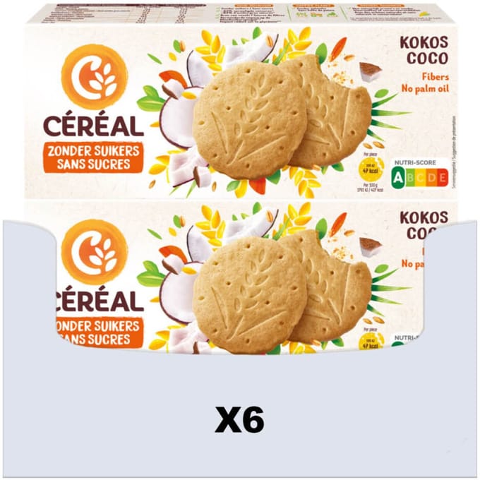 Céréal Kokoskoekjes - 6 x 132 gr - Voordeelverpakking