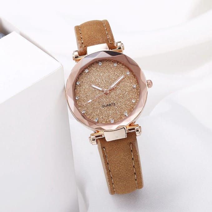 POWERZ ® Horloge modern lichtbruin