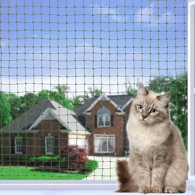 Sterk Kattennet voor Balkon en Terras (4x10m) - Stevige Gaas met Staaldraad