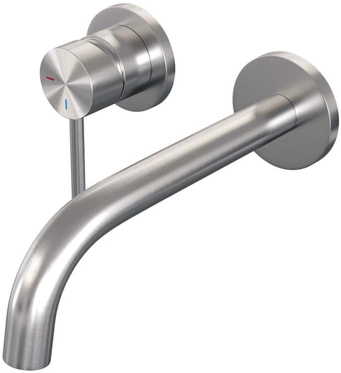 Brauer Brushed Edition Inbouw Wastafelmengkraan met Gebogen Uitloop en Rozetten Model A2 RVS Geborsteld PVD
