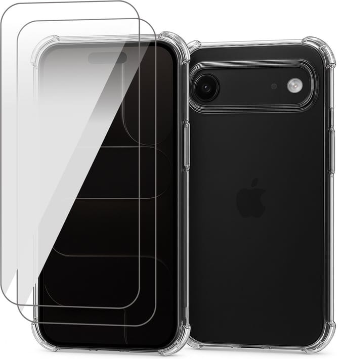 Hoesje geschikt voor iPhone 17 Air - 2x Screenprotector Glas - Shockproof Transparant