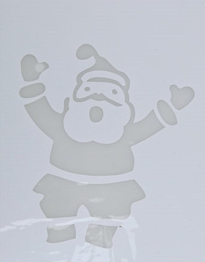 Kerst raamsjabloon kerstman - wit - 35 cm - raamdecoratie - kerstversiering - sneeuwspray sjabloon