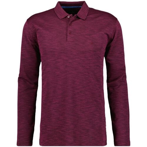 Ragman Polo Soft Knit Flame Design Long Sleeve Berry / male
