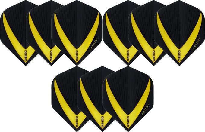 Darts Set 3 sets (9 stuks) Super Sterke - Geel - Vista-X - flights - darts flights