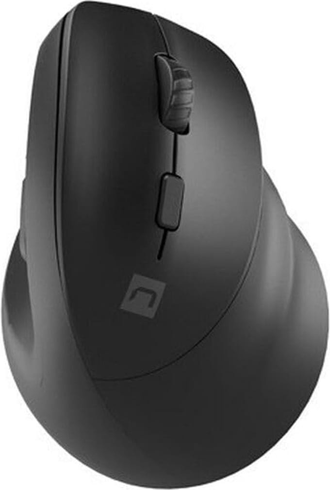 Natec CRAKE 2 - vertical mouse - 2.4 GHz Bluetooth 5.0 - black - Vertical mouse - Optisch - 6 knoppen - Zwart