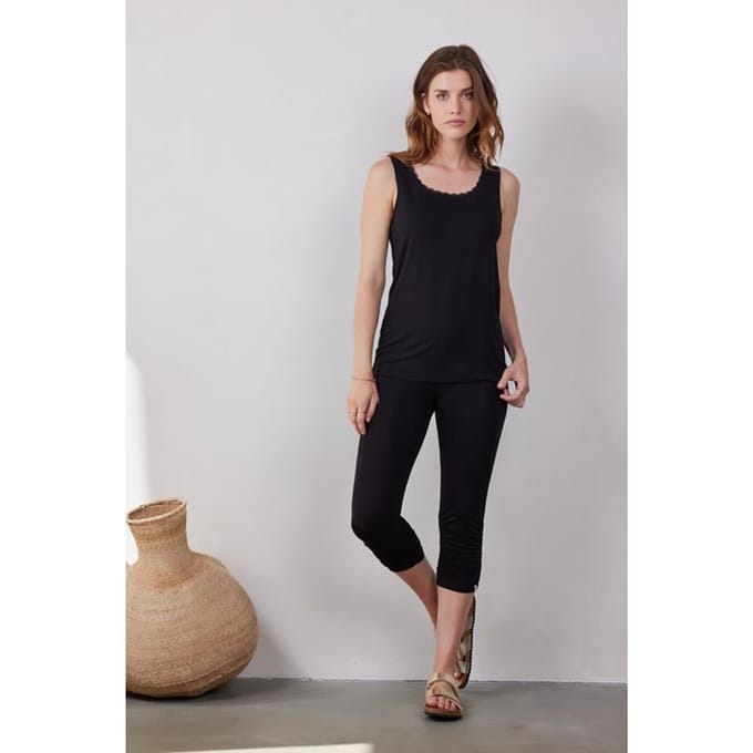 Capri legging ruffle Black