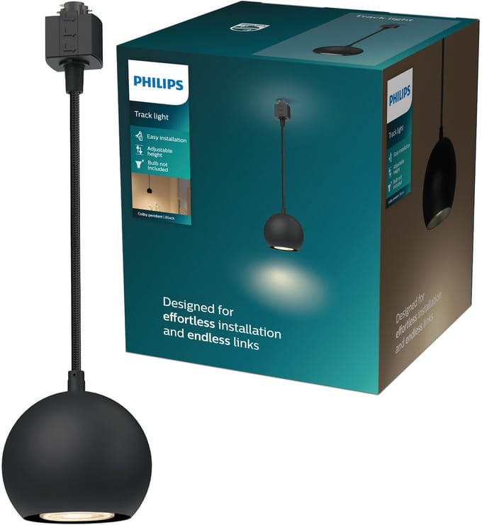 Philips EasyLink Colby - Hanglamp - GU10 fitting - Maximaal wattage: 7W - Zwart - Railverlichting