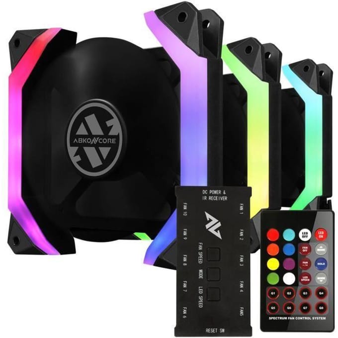 ABKONCORE Spider Spectrum Sync (Pack de 3) - Ventilateur 120mm A-RGB pour boitier