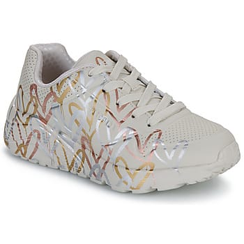 Skechers Uno Lite - Metallic Love Meisjes Sneakers - Crème/Multicolour - Maat 36
