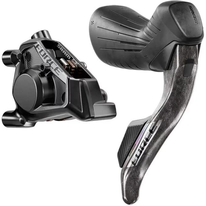 Sram Hydraulic Flat Mount Force E-tap Axs E1 1800 Mm Rechter Remhendel Met Elektronische Schakelaar Zilver