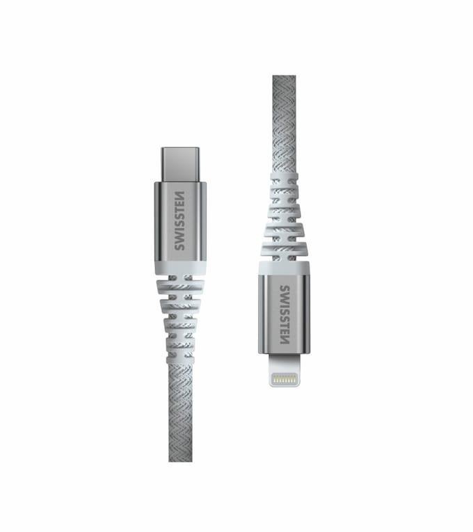 Swissten - Aramid Reinforced - Lightning naar USB-C Kabel - 1,5 Meter - Wit - 71541013