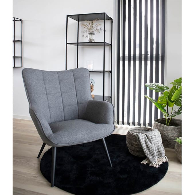 House Collection Vloerkleed Ø 120 cm Greta Zwart