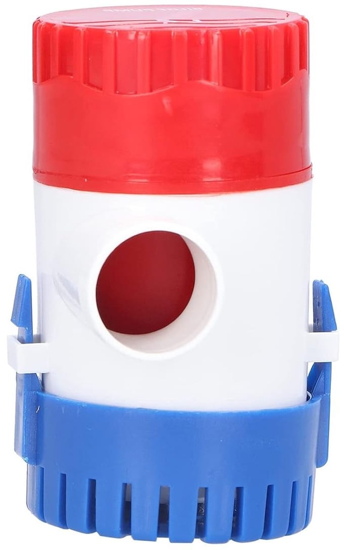 Lenspomp Elektrisch - Dompelpomp Boot - Water Afvoeren - Schokbestendige ABS-behuizing - 1100GPH 12V - Grijs