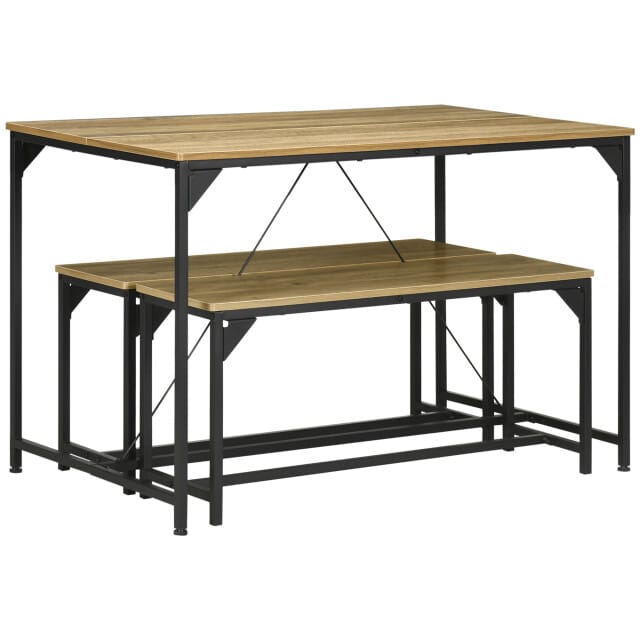 4goodz Eetkamerset industrieel design 3-delig voor 4 personen eettafel met 2