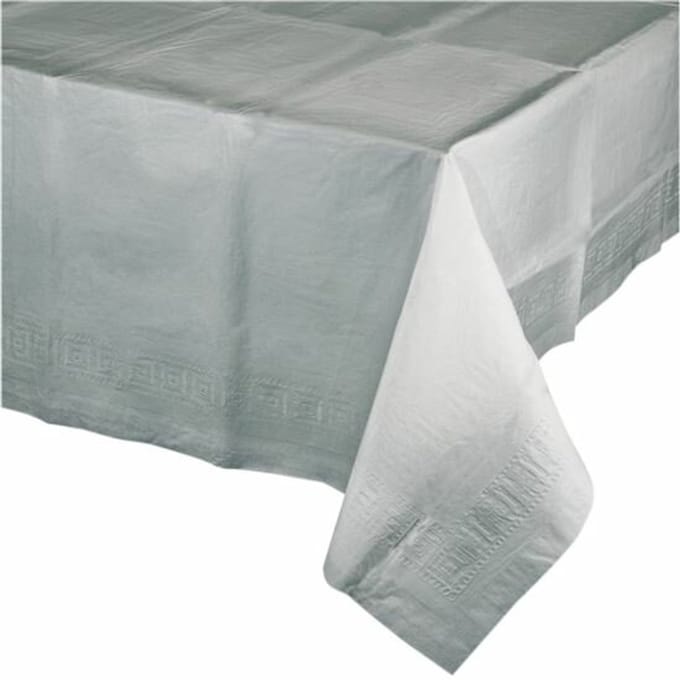 Tafelkleed Papier - Zilver - 120 x 180 cm