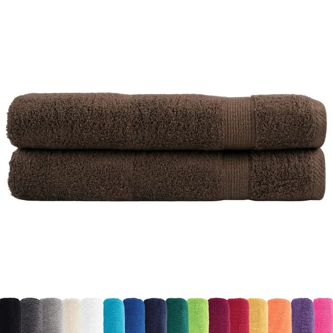 vidaXL - Handdoeken - SOLUND - 2 - st - 600 - g/m² - 100x200 - cm - bruin
