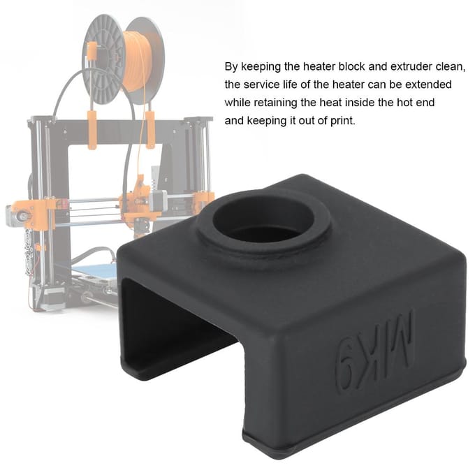 5 STUKS E3D-V6 MK8MK9 Verwarmingsaluminiumblok Beschermhoes van Siliconen 3D-printeronderdelen black