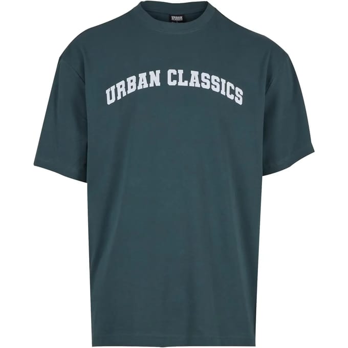 Urban Classics - UC College Logo Tall Heren Tshirt - L - Groen