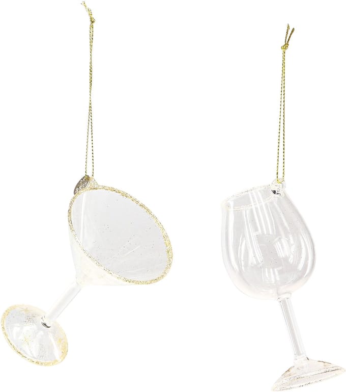 Drinkglas glas hang helder/goud a2
