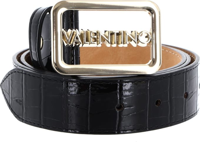 VALENTINO Riem Around Plaque Buckle Belt W75 Nero Zwart